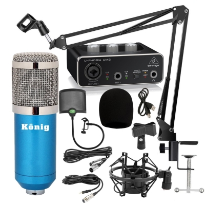 König BM800 Mikrofon + Behringer UM2 Ses Kartı + Sehpa - Yayıncı Paketi - 4