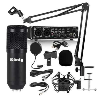 König BM800 Mikrofon + Behringer UMC202HD Ses Kartı Youtuber Paket - 1