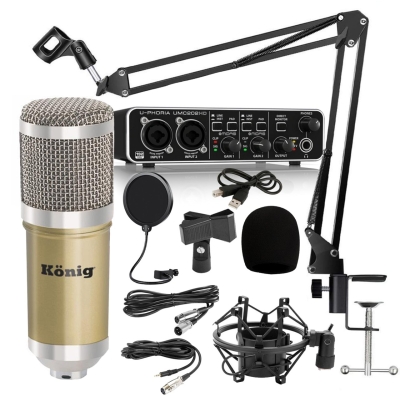 König BM800 Mikrofon + Behringer UMC202HD Ses Kartı Youtuber Paket - 4