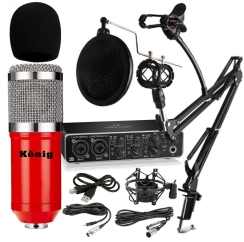 König BM800 Mikrofon + Behringer UMC204HD Ses Kartı + Pop Filtreli Sehpa - Yayıncı Paketi - 4