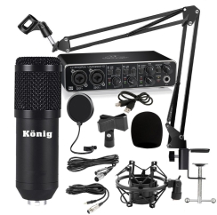 König BM800 Mikrofon + Behringer UMC204HD Ses Kartı + Sehpa - Yayıncı Paketi - 2