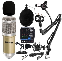 König BM800 Mikrofon + K200 Ses Kart Mikser + Pop Filtreli Sehpa - Yayıncı Paket - 2