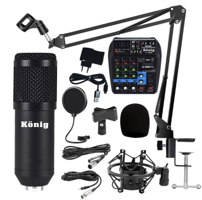 König BM800 Mikrofon + K200 Ses Kartlı Mikser Kayıt Paketi - 1