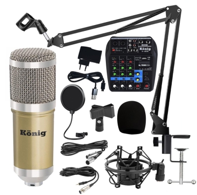 König BM800 Mikrofon + K200 Ses Kartlı Mikser Kayıt Paketi - 4