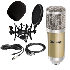 König BM800 Mikrofon + Pop Filtreli Shock Mount + Kablo Stüdyo Seti - 2