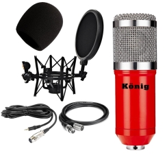 König BM800 Mikrofon + Pop Filtreli Shock Mount + Kablo Stüdyo Seti - 4