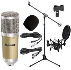 König BM800 Mikrofon + Pop Filtreli Shock Mount + Mikrofon Standı + Kablo Stüdyo Seti - 2