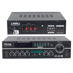 König K-166 150 Watt 4-8 Ohm USB-SD Kumandalı 3 Mik.Giriş Hat Trafolu Anfi - König