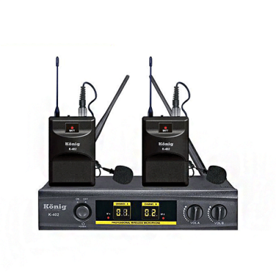 König K-402 Dijital UHF Çift Yaka Telsiz Kablosuz Mikrofon - 1