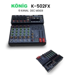König K-502 FX 3 Mono 1 Stereo Kanal USB/SD DISK Bluetooth Deck Mikser - König