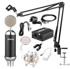 König K-CM 700 Condenser Mikrofon + Phantom Bilgisayar - Telefon Uyumlu Paket - König