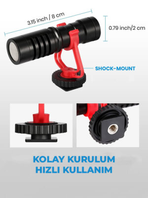König K-CMR100 Shotgun Kamera Kayıt Mikrofonu - 4