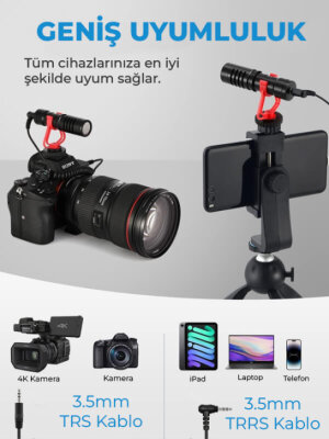 König K-CMR100 Shotgun Kamera Kayıt Mikrofonu - 3