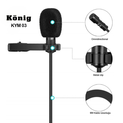 König K-YM03 Youtuber Yaka Mikrofonu Telefon Pc Kamera (ios-android) - 4