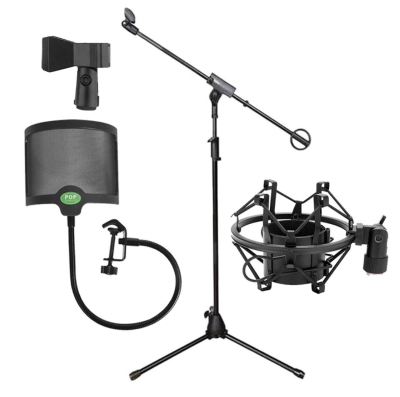 König Mikrofon Standı + Metal Pop Filtre + Shock Mount Set - 1