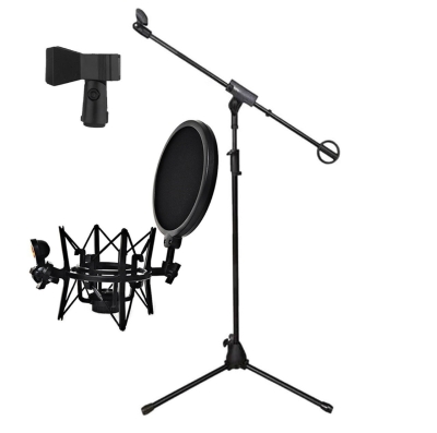 König Mikrofon Standı + Pop Filtreli Shock Mount Set - 1