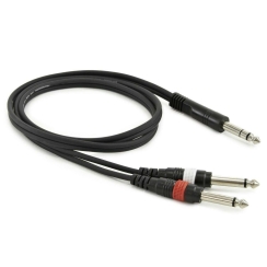 Larkin Çift 6.35mm Mono Jak - 6.35mm Stereo Jack Hoparlör Kablosu - Larkin