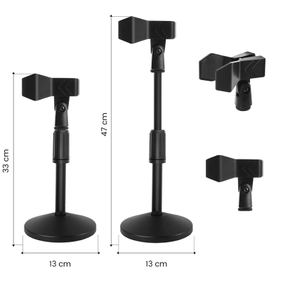 Larkin DS18 Ağır Taban Masa Tipi Metal Mikrofon Standı - 3