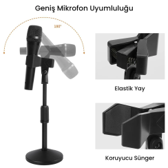 Larkin DS18 Ağır Taban Masa Tipi Metal Mikrofon Standı - 2