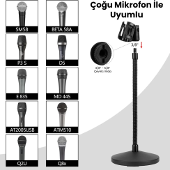 Larkin DS300 Spiralli Ağırlıklı Masa Üstü Kürsü Mikrofon Standı - 4