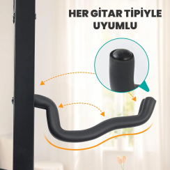 Larkin GS01 Üst Kalite Enstrüman Gitar Standı Ayaklığı Sehpası - 5