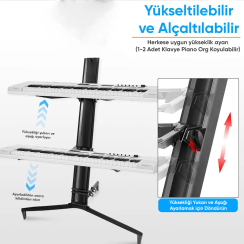 Larkin KS500 Profesyonel Çift Katlı Ultimate Org Sehpası Standı Çantalı - 3