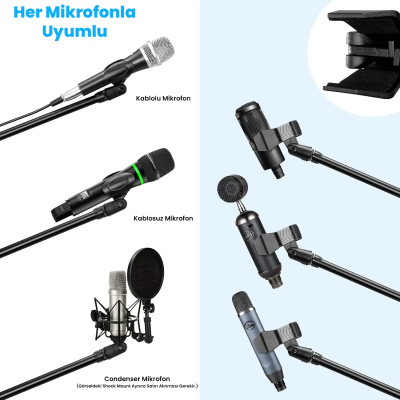 Larkin MS1337 Premium Mikrofon Standı - Taşıma Çantalı - 7