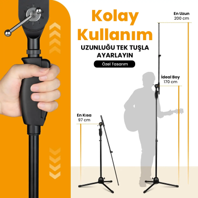 Larkin MS1337 Premium Mikrofon Standı - Taşıma Çantalı - 3