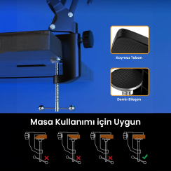 Larkin NB39 Demir Masa Üstü Mikrofon Standı (35x35cm) - 4