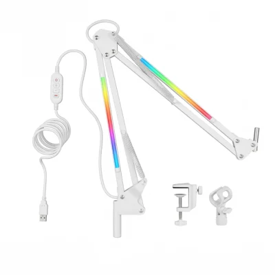 Larkin NB39 RGB Demir Masa Üstü Yayıncı Mikrofon Standı (Boom Arm) - 2