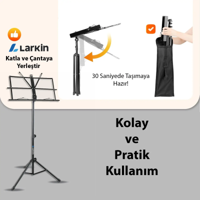 Larkin NS05 Tel Nota Sehpası Makaslı (Taşıma Çantalı) - 8