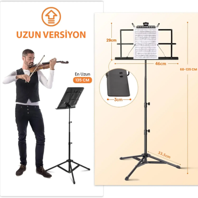 Larkin NS05 Tel Nota Sehpası Makaslı (Taşıma Çantalı) - 6