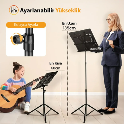 Larkin NS05 Tel Nota Sehpası Makaslı (Taşıma Çantalı) - 7