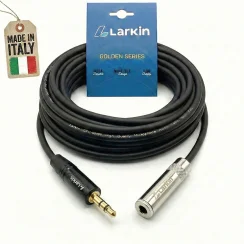 Larkin Premium 3.5mm Erkek - Dişi Stereo Jak Bakır Balanslı Profesyonel Kulaklık ve AUX Uzatma Kablosu - Larkin