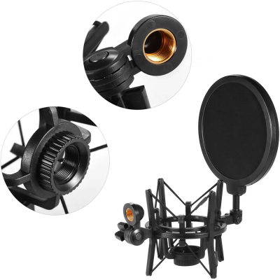 Larkin SH101 Mikrofon Tutucu Shock Mount ve Pop Filter - 5
