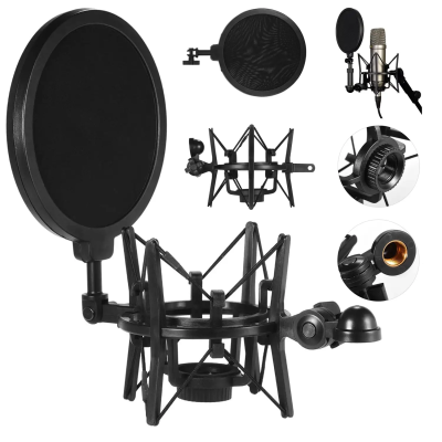 Larkin SH101 Mikrofon Tutucu Shock Mount ve Pop Filter - 1