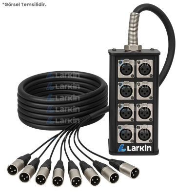 Larkin Stage8-20M 8 Kanal 20 Metre Multicore Kablolu Hazır Stage Box - 1