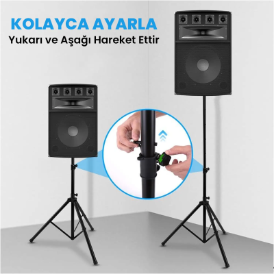 Larkin HS10 Profesyonel Kaliteli Hoparlör Standı Ayağı Sehpası (Taşıma Çantalı) - 7