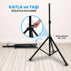 Larkin HS10 Profesyonel Kaliteli Hoparlör Standı Ayağı Sehpası (Taşıma Çantalı) - 6