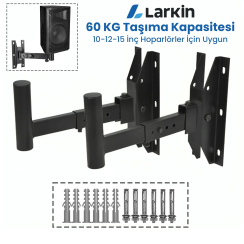 Larkin WSS10 Hoparlör Duvar Askı Aparatı - 60 KG Taşıma Kapasiteli 6 Vidalı (Çift) - 8