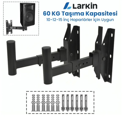 Larkin WSS10 Hoparlör Duvar Askı Aparatı - 60 KG Taşıma Kapasiteli 6 Vidalı (Çift) - 8