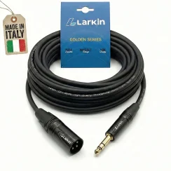 Larkin XLR Erkek - TRS Jak Bakır Balanslı Amfi Referans Monitör Hoparlör Kablosu - Larkin