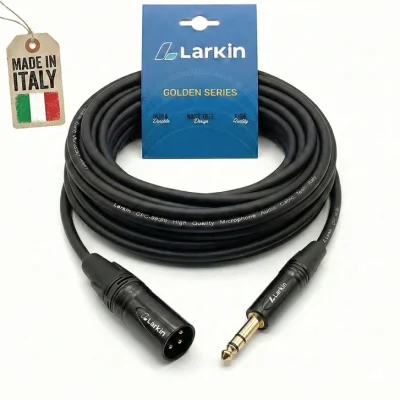 Larkin XLR Erkek - TRS Jak Bakır Balanslı Amfi Referans Monitör Hoparlör Kablosu - 1