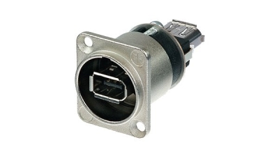 Neutrik NA1394-6-W Firewire 6 with IEEE 1394 6 pole receptacles on both ends Nickel D-housing - 1