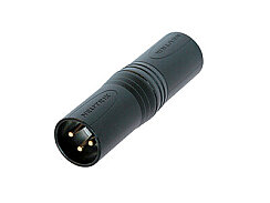 Neutrik NA3MM-B 3 Kutuplu XLR Erkek-Erkek Adaptör (Siyah) - Neutrik