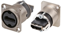 Neutrik NAHDMI-W HDMI feedthrough adapter D-shape housing - Neutrik