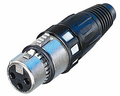 Neutrik NC3FXCC 3 Kutuplu RF Korumalı Dişi XLR Konnektör (Altın Fiş) - Neutrik
