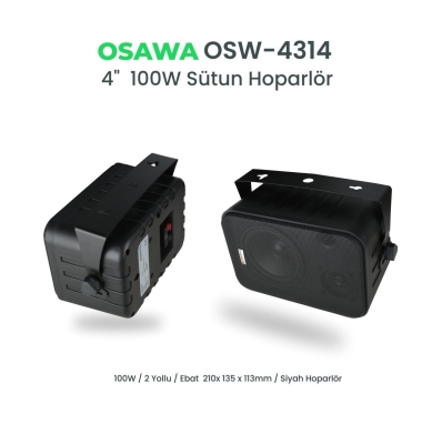 Osawa OSW-4314 SİYAH 40 Watt Duvar Hoparlörü - 1
