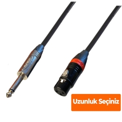 Purecon XLR Dişi - TS Mono Jack Sinyal Kablosu - Purecon