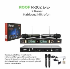 Roof R-202 E-E Uhf Band Dijital Çift Kanal EL- EL Tipi Telsiz Kablosuz Mikrofon - Roof